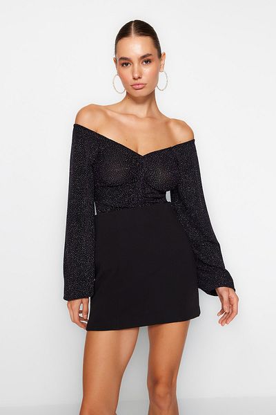 Trendyol Collection Lila Glitzer Body TPRAW24BD00016