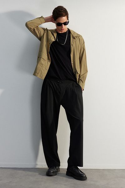 Trendyol Collection Premium Black Comfortable Wideleg Pants - Tmnaw24Pl00007