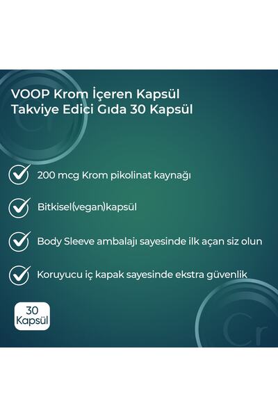 VOOP Krom Pikolinat 200 µg | 30 Bitkisel - Vegan Kapsül