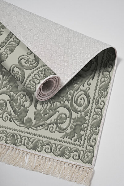 Alanur Home Eco Trend DJT 3-Piece Washable Non-Slip Base Bathroom Mat Set 747 Classic Gray