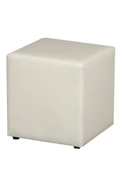 Herkese Mobilya Square Beyaz Kare Puf 33x33x38 cm