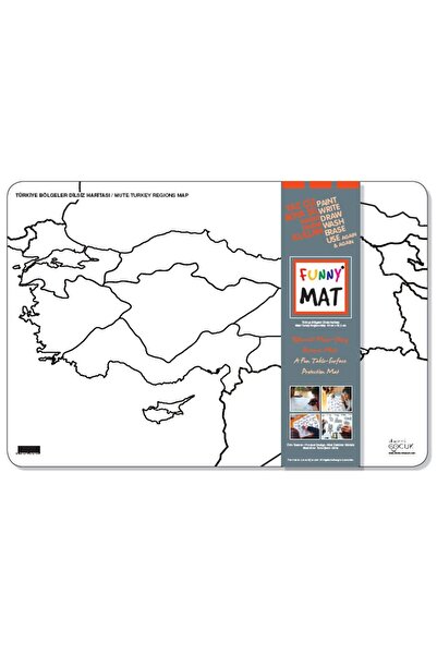 Akademi Çocuk Funny Mat Türkiye Bölgeler Dilsiz Haritası 33,5x48cm