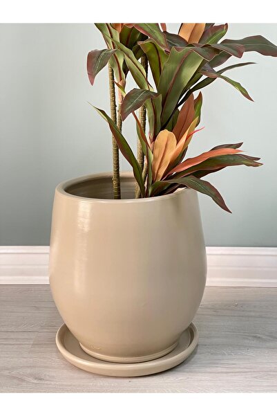 odka 20litre Armut Model Saksı H: 32cmx26cm Tabaklı Taş Renk