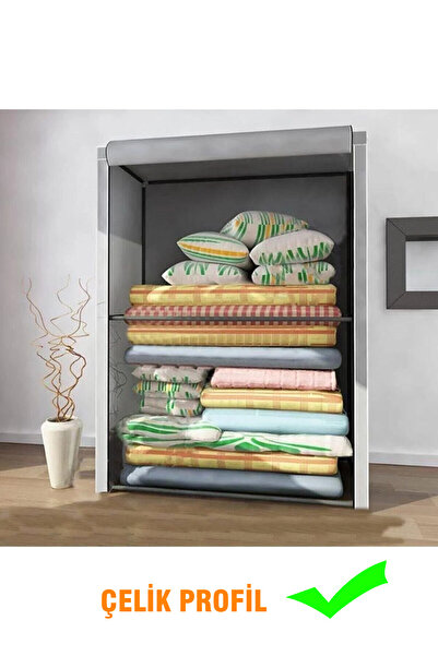 Genel Markalar Yorgan Hurcu Yüklük Çelik Profilli Portatif Bez Dolap Kumaş Gardırop