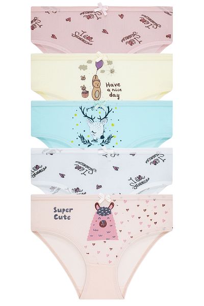 biyokids Pachet de 5 chiloți colorați pentru fete