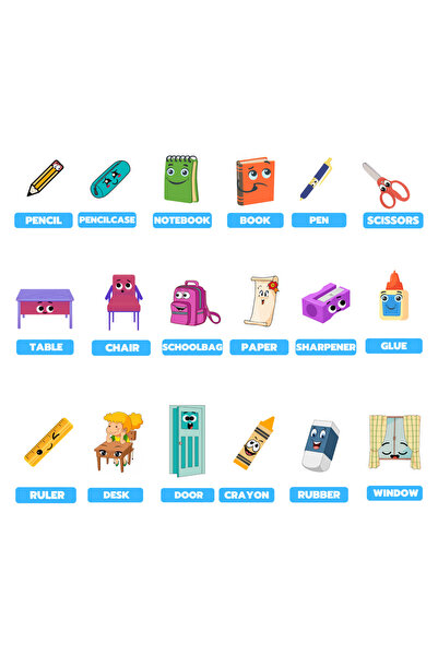 MUTLUTECH 3D Classroom Objects Mıknatıslı Keçe Seti