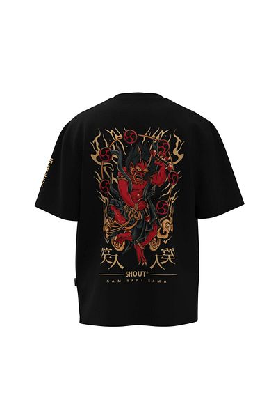 Shout Υπερμεγέθη Shout Kaminari Sama Kyoto Ιαπωνία Μπλουζάκι Unisex Βαρύ Βάρος