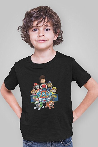 Morinna تي شيرت باو باترول للأطفال تي شيرت أسود