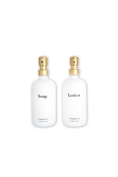 Chapters Glass Liquid Soap Dispenser Set, Soap & Lotion