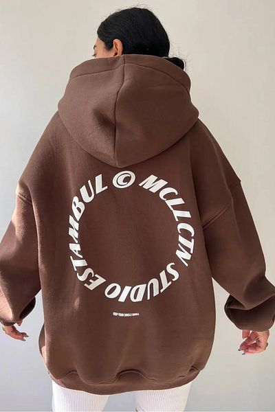 uyguntarz Unisex MCLLCTN Φούτερ με στάμπα μεγάλου μεγέθους