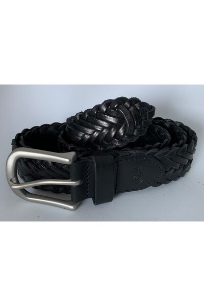 babbelt Men's Hand Knitted Genuine Leather Belt