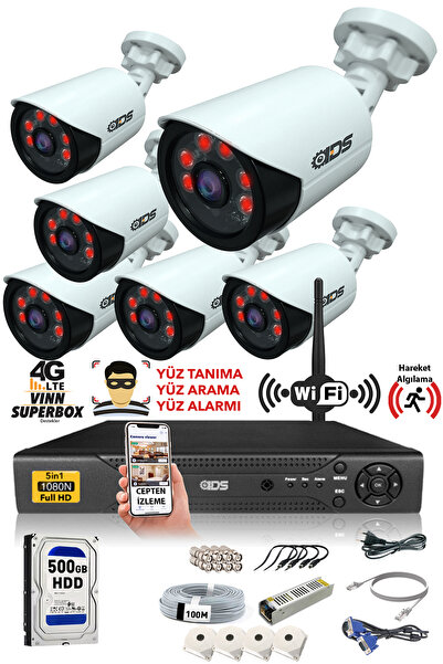 IDS 6 Kameralı Set - 5mp Sony Lensli Fullhd Gece Görüşlü Güvenlik Kamerası Si...