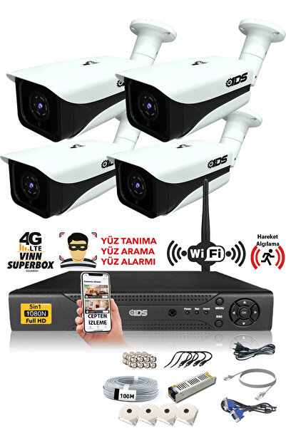 IDS 4 Kameralı Set - 5mp Sony Lensli Fullhd Gece Görüşlü Güvenlik Kamerası Si...