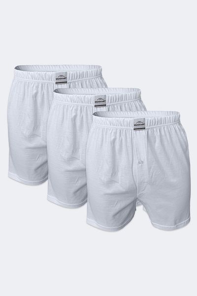 Malabadi Ανδρικό λευκό πακέτο 3 Wide Fit Plus Size Boxer 100% Cotton King Size 3m024