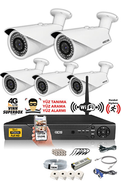 IDS 3 Kameralı Set - 5mp Sony Lensli Fullhd Gece Görüşlü Güvenlik Kamerası Sistemi - 2073-w-set3-nohdd