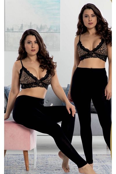 JENİKA Set de pijamale bustieră din 2 piese pentru femei