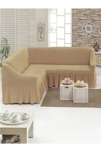 HEYTGAH Standard Elastic Skirt L Sofa Set - Wrapped Corner Sofa Cover