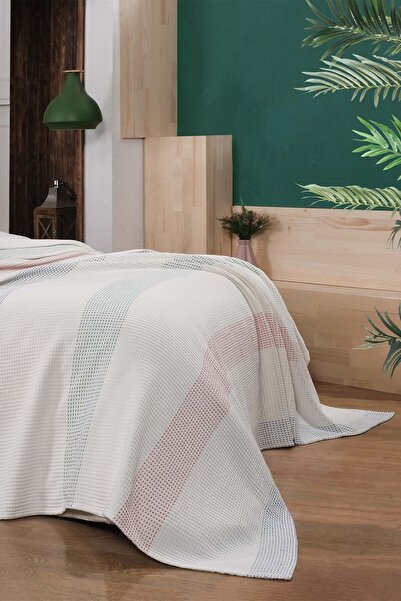 Sarev Simba Ekru Çift Kişilik %100 Pamuk Yatak Örtüsü Seti