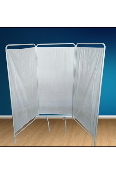 AcarLAB 3 Katlı Paravan Metal Paravan Katlanabilir Muayene Masası Paravanı Revir Paravanı