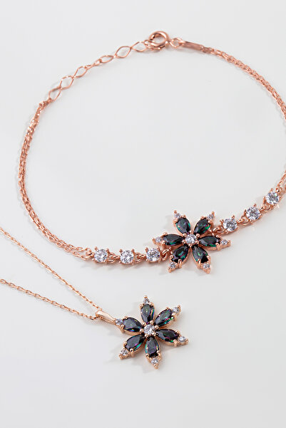 Else Silver 925 Ayar Gümüş Nergis Çiçeği Takı Seti