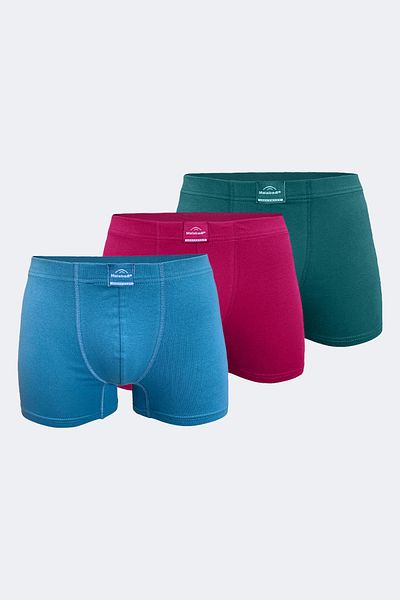 Malabadi Ανδρικό Πράσινο Claret Red Blue 3 τεμαχίων Cotton Elastane Boxer 3m074