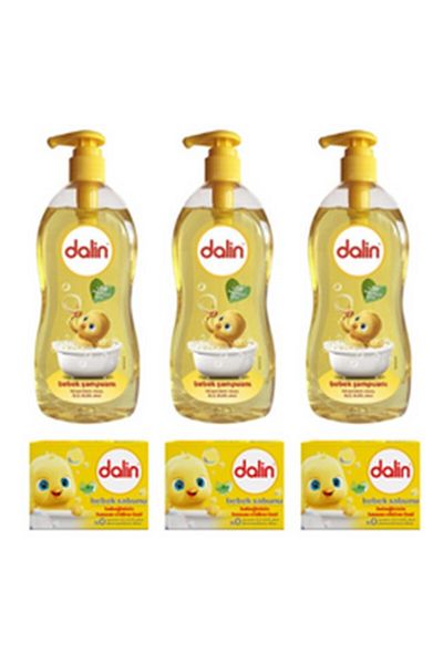 Dalin Classic Baby Shampoo - 700 ml 3 Pieces + 100 g 3 Pieces Dalin Baby Soap