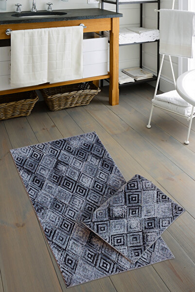 ALANUR Set de toaletă din 2 piese pentru baie Welsoft Vintage Bamboo, gri