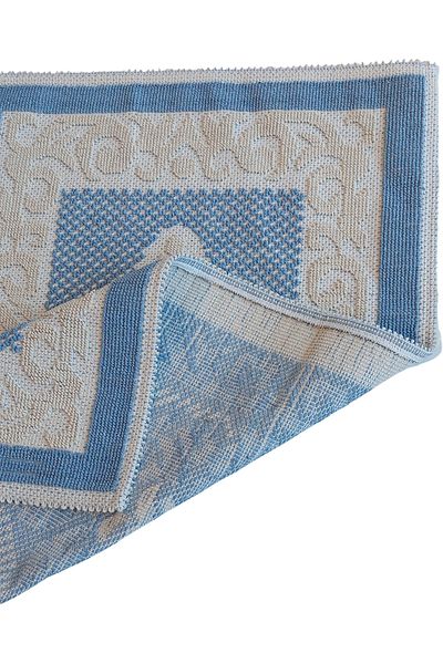 ALANUR Eco Cotton Bukle Μπάνιο 2 τεμαχίων Σετ Τουαλέτας Ottoman Blue