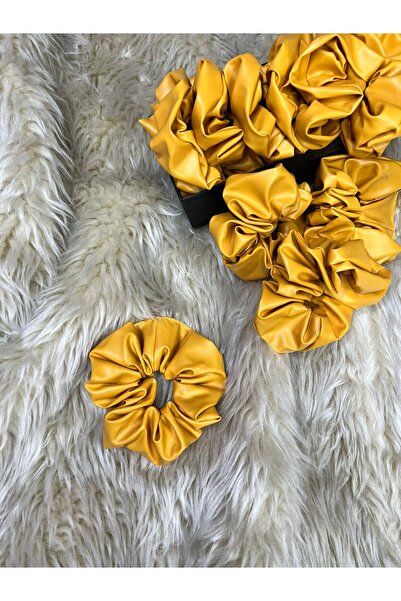 Donna Liberta Yellow Leather Buckle Girl Child Handmade Soft Cotton Round Bagel Hair Clip Buckle022