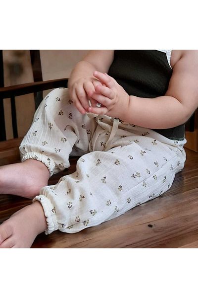 BEBEĞİME ÇORAP Organic Muslin Elastic Leg Baby/Child Trousers