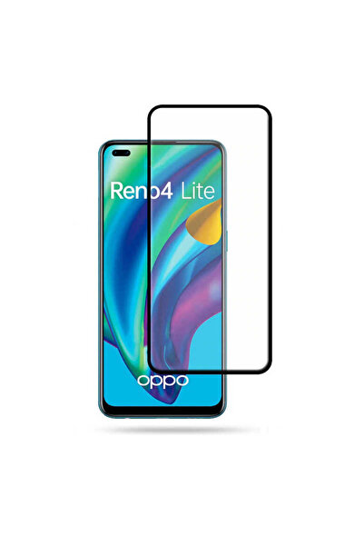 ZM STORE Oppo Reno 4 Lite Davin 5D Cam Ekran Koruyucu Siyah
