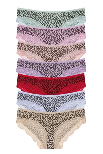 Afrodizyac Pachet de 7 Bato din bambus cu detaliu din dantelă cu imprimeu leopard (extra flexibil și extra moale)