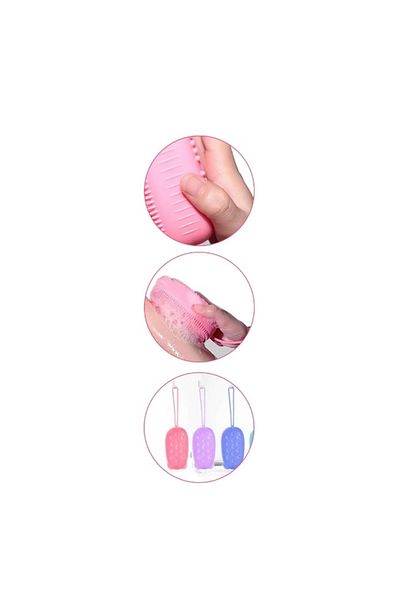 bayanflu Massage Soft Shower Bath Washcloth with Silicone Sponge Chamber