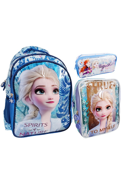 Frozen Okul Çantası Beslenme Çantası Kalemlik 3'lü Set