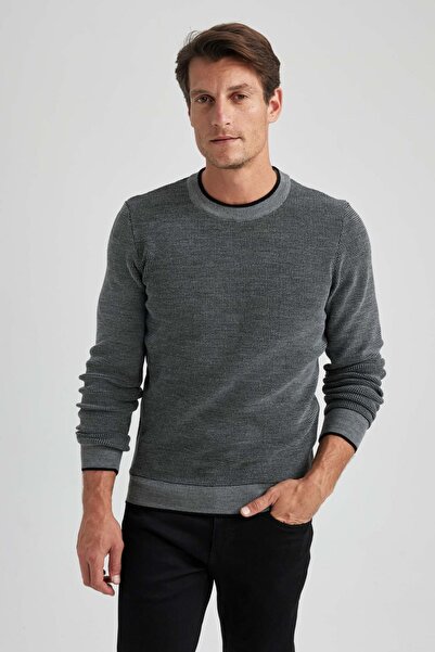 DeFacto Standard Fit Crew Neck Sweater B0923ax23wn