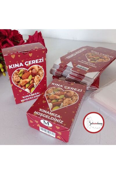 Gelincimherşey 50'li Kına Gecesi Çerez Kutusu ve Kilitli Poşet Paketi