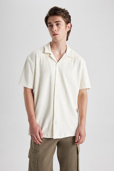 DeFacto Regular Fit Terry Short Sleeve Shirt B0232ax23hs