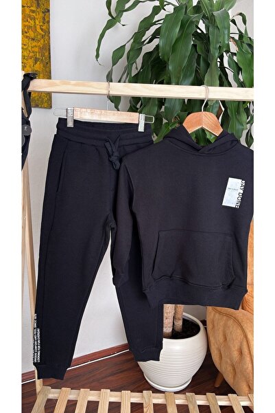 kidubabykids Siyah Kapüşonlu Sweatshirt