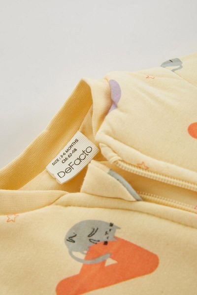 DeFacto Baby Girl 2;5 Tog Fiber Slogan Printed Combed Cotton Sleeping Bag