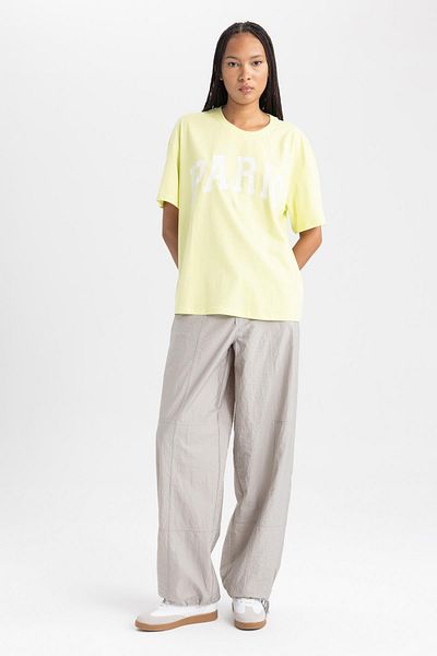 DeFacto Μπλουζάκι με κοντό μανίκι Oversize Crew Neck B0661axns