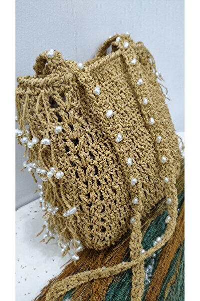 ZÜMAL Luxury Hand Knitted Pearled Paper Thread Women's Shoulder Bag (Color St...