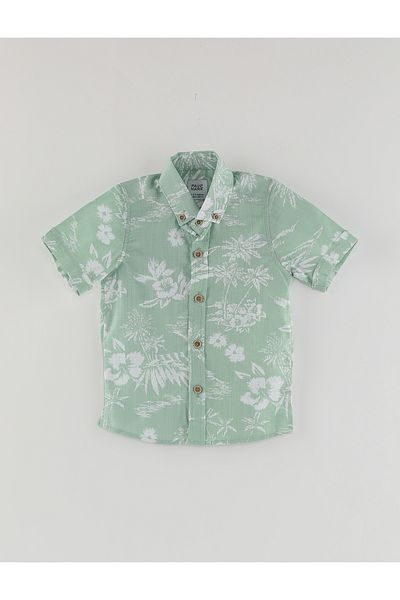 PAULMARK Boy's Patterned Short Sleeve Shirt