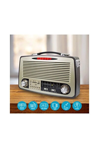 fortrek A+ Kalite Nostalji Eskitme Bluetooth Hoparlör Fm Radio Sd Kart Usb Yü...