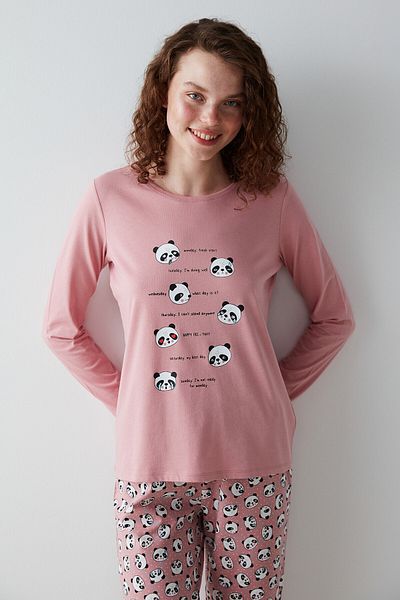 Penti Panda Patterned Weekly Mood Pajama Set