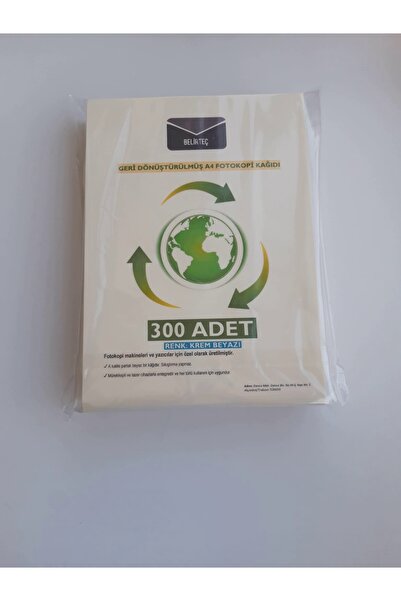 Doğasever A4 Fotokopi Kağıdı Geri Dönüştürülmüş Krem Rengi 300 Adet