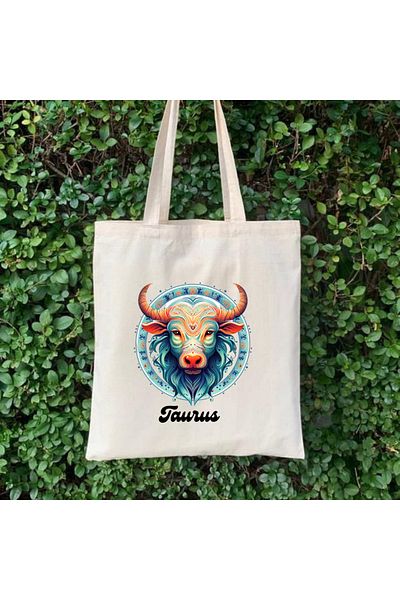 Cemira Geantă Cadou Zodiacul Taur - Geantă din Pânză Tote Bag Zodiacul Taur