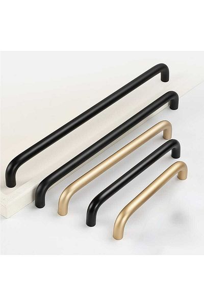 ARON (2 PCS) U HANDLE 224MM MATTE BLACK TV UNIT DRAWER CONSOLE DRAWER KITCHEN DOOR HANDLE