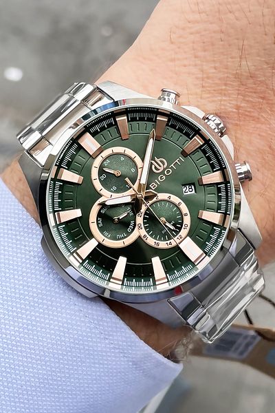 Bigotti Full Steel Men's Wristwatch 5 ATM Water Resistant Silver Color + Bracelet BMER2005C4