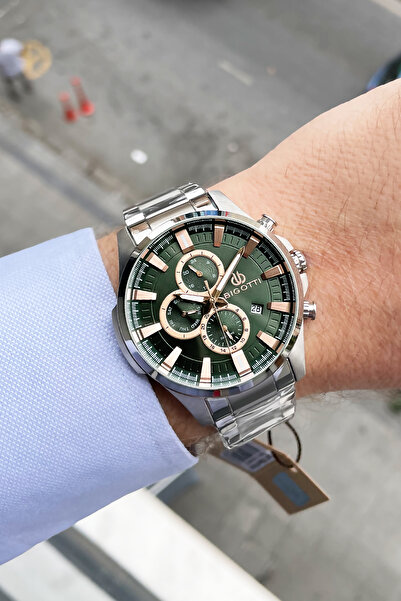 Bigotti Full Çelik Erkek Kol Saati 5 ATM Su Geçirmez Gümüş Renk + Bileklik BMER2005C4