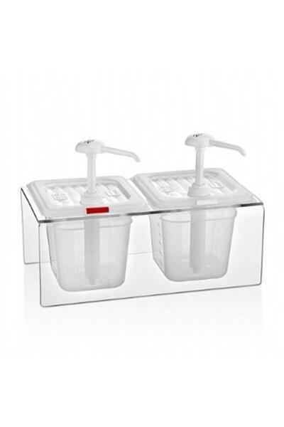 GastroPlast Gdp-02 Pompalı Sos Dispenseri, 2'li, Şeffaf ( Her Bir Haznesi 2 L...